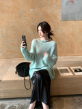 Price Does Not Return] Xiu Xixi 13 Lines 2025 Autumn Round-Neck Wool Knitted Sweater Women