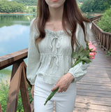 Spring Linen Cotton Shirt Tops Casual Girls White Blouse Women Long Sleeve Korean Women Blouses Femme Soft Blusas
