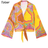 Women Vintage Paisley Totem Floral Print Bow Tied Sarong Skirt Faldas Mujer Lady Chic Retro Casual Midi Vestidos