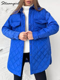Blue Parkas Winter Jackets Women 2022 Oversized Coats Female Green Down Cotton Winter Coat For Women Long Jacket Red