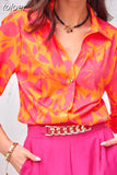 Breasted Long Sleeve Blouse Temperament Turn Down Collar Loose Shirt Spring Flower Print Tops Elegant Blusas Mujer