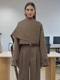 Personality Short Suit Jacket 2025 New Asymmetric High-Waisted Cloak Shawl Design Small Suit