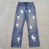 Printed Casual Trousers CH Vintage Li Weiss Bottom Version High Waist And Skinny Jeans-Outfit