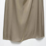 Homemade New Women's Classic Folded Decorative Silk-Sense Dress