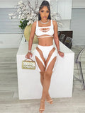 Streetwear Womens 2 Two Peice Sets Outfits Sleeveless Hollow Out Top Mesh Patchwork Pants Suits Pink Matching Sets