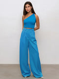 Elegant Yellow Formal Trousers Women High Waisted Wide Leg Pants Female Office Work Spring Long Pants Solid