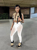 Summer Skinny Pants Women High Waist Hollow Out See Through Leggings Mesh Pants Women Sexy Club Hole Black Trousers