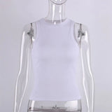 Tops Women Yellow Casual Vest Sleeveless Camis Shoulder Women's Tank Top Ribbed Knitted Tops Summer Woman Shirts Tank Top-Outfit