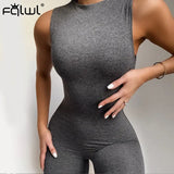 Streetwear White Black Ladies Long Bodycon Jumpsuit Women Sleeveless Skinny Summer Sexy Rompers Womens Jumpsuit