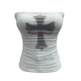 Shot Mesh Splicing Printing Bras Vintage Babes With Chest Pads With Short-Term Bra Wrapping