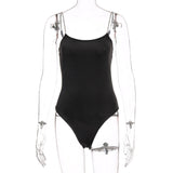 Toloer And Summer New Diamond Chain Shoulder Strap Spilt Sleeveless Sling Sexy Back Onesie Women's