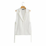 Women Jacket Elegant Office Lady Blazers Outwear White Sexy Split Fork Cape Suit Cape Sleeve Female Coat Spring Autumn-Outfit