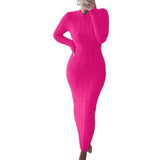 Autumer Winter Knit Sexy Skims Pullover Women Sweater Thick Long Dress Crew Neck Long Sleeve Top Elegant Chic Casual