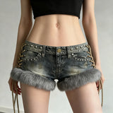 Retro Print Lace Splicing Pure Desire Mesh Perspective Long-Sleeved Conjoined