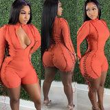 Women's Fashion Sexy Stitching Solid Color Teeing Long-Sleeved