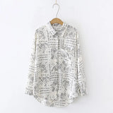 flower print ladies shirts casual loose Women's Blouses 2021 Spring Autumn Long Sleeve Shirts Tops Blusas