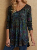Stylish Women's Floral V-neck Loose