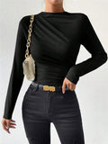 Spring And Summer New Slimming Folding Long-Sleeved Women's