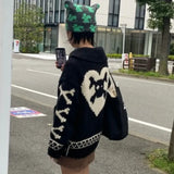 Winter Clothing Vintage Sweater for Women 2023 Ropa Mujer Fashion Punl Skull Pull Femme Casual Fashion Knit Cardigan Coat-Outfit