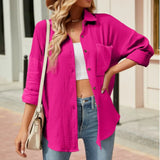 Spring Green Button Up Shirts Women Cotton Long Sleeve Blouses Korean Office Lady Blouse Summer Basic White Blue Tops
