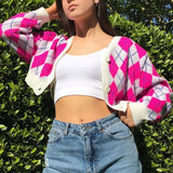 Plaid Knitted Sweater Vest Women Streetwear Preppy Style Korean Clothing Striped V Neck Tank Top Y2K