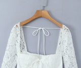 New Lace Sleeve Steel Support Slim Mini Dress In Autumn-Outfit