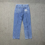 Devil Island Jeans Star Embroidered Jacket High Street Vintage Shorts-Outfit