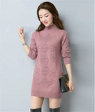 Winter Women Knit Sweater Pullover Clothes Solid Long Sleeve Turtleneck Sweater Warm Knit Bottoming Shirt Female Tops