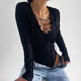 Toloer New Women's Sexy Thread Tie Fishbone Hot Girl Slim