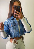 Casual Ripped Crop Denim