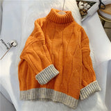 Sweater Women Solid Turtleneck Pullover Thick Sweaters 2022 New Winter Clothes Harajuku Vintage Jumper Loose