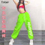 Sports Pants Women Pants European American Style Loose Casual Hip-hop Jazz Trousers Student High Waiste Thin