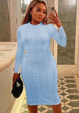 Long Sleeve Round Neck Knitted Long