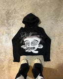 autumn and winter men fun pattern printed casual hoodie Harajuku Gothic style couple trendy sweatshirt streetwear 703-0-Outfit