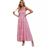 Shooting 2026Wish Spring Sexy Bareback Print Holiday Wind Sling Dress