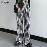 Summer Tie Dye Y2K Pants Women 2023 Streetwear Loose Wide Leg Trousers Woman Harajuku High Waist Oversize Pants