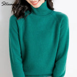 Thick Winter Sweater Women Turtleneck Pullovers Elegant Soft Basic Gray Knitted Jumpers Autumn Women's Turtleneck