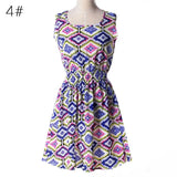 Sexy Womens Dresses Slim Sleeveless Floral Plrint Women Summer Dress Lady Chiffon Dresses Vestidos