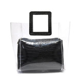 TWOTWINSTYLE Fashion Transparent Woman Hit Color PU Package 2020 Summer Autumn