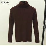 Solid Winter Warm Knitted Sweater Women New Turtleneck Long Sleeve Knit Sweater Mujer Elegant Sweater For
