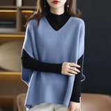 Vest Women Autumn Korean Style Loose Knitted V-neck Outerwear Simple Solid All-match Trendy Leisure Harajuku Elegant