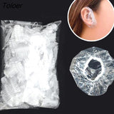 Disposable Plastic Waterproof Ear Protector Cover Caps Salon Hairdressing Dye Shield Protection Shower Cap