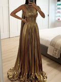Lay-Back Dress 2025 Spring New Temperament Fashion High-Waist Zipper Big Dress Party Dress Dress
