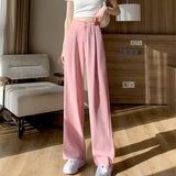 Toloer Leg Pants Women's Pants Down Loose High Waist Khaki Pants Spring And Autumn Suit Narrow Version Straight Leg Casual Floor Pants-Outfit