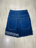 Denim Shorts Hip-Hop Pocket Baggy Denim Shorts Male Gothic Original-Outfit