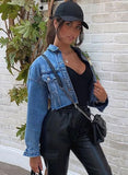 Camo Print Cropped Denim Jean