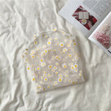 Autumn Women Casual Mesh Pattern Daisy Flower Printed Blouse Tops Girls Mesh Shirts See Through Shirt For