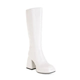 Waterproof Platform Candy Color High Boots-Outfit