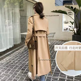 Toloer Trench Coat Female Spring And Autumn 2024 Spring New Medium And Long Korean British Style Small People Wear A Coat-Outfit