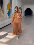 Temperament Long Dress Suit Women's 100-Fold Dress Suit Women's